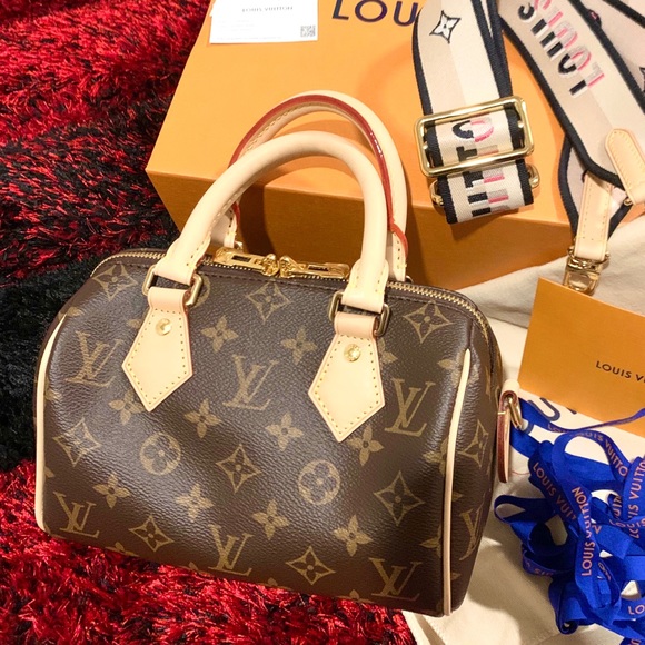 🆕💜Louis Vuitton ADJUSTABLE SPEEDY BANDOULIÈRE 20 Black Strap - Picture 12 of 17